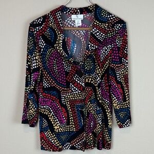 The Travel Collection Vintage 90s Long Sleeve Multi-Color Mosaic Cardigan